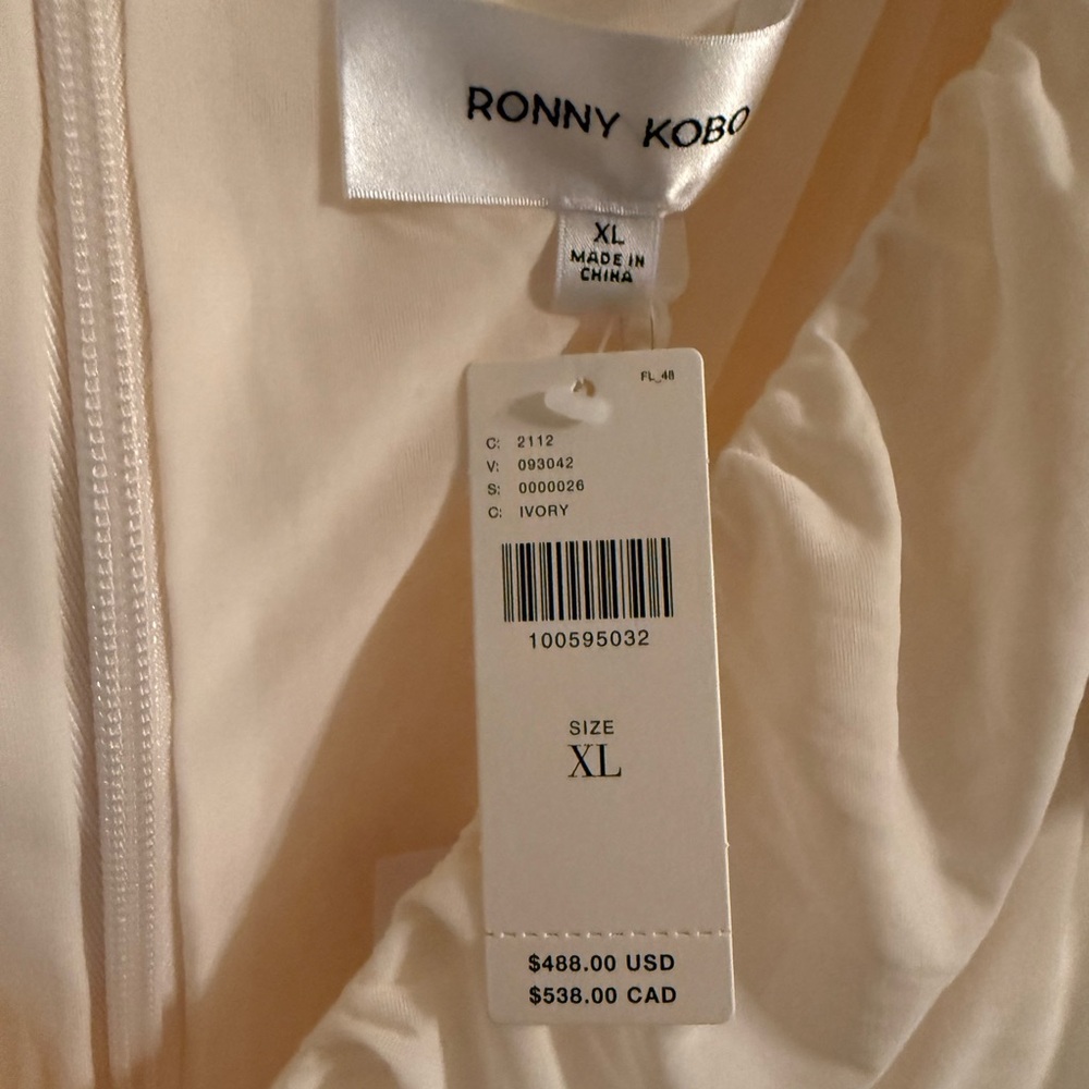 NWT Ronny Kobo Collection Cream Maxi Dress - Size XL - Picture 3 of 6